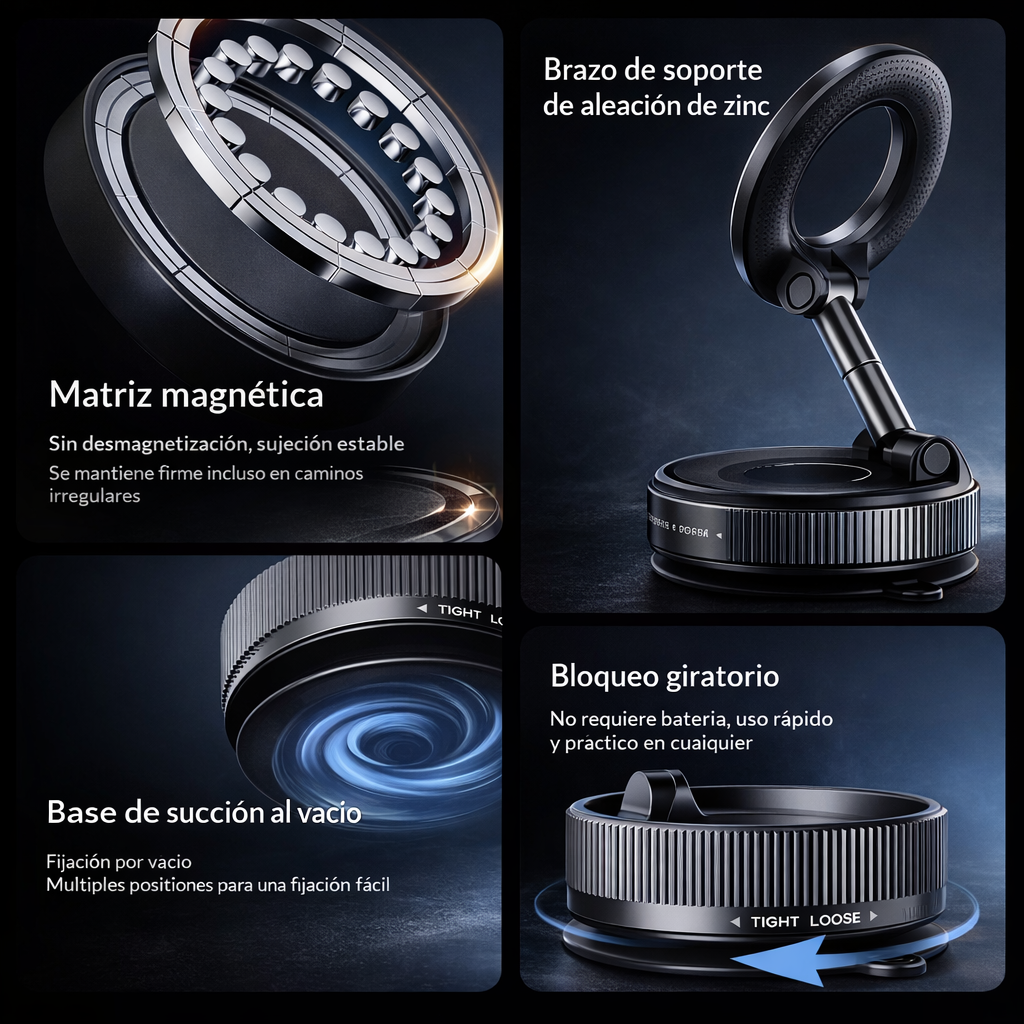 Soporte magnético para teléfono con cargador inalámbrico (1 X $60.000, 2 X $99.999)